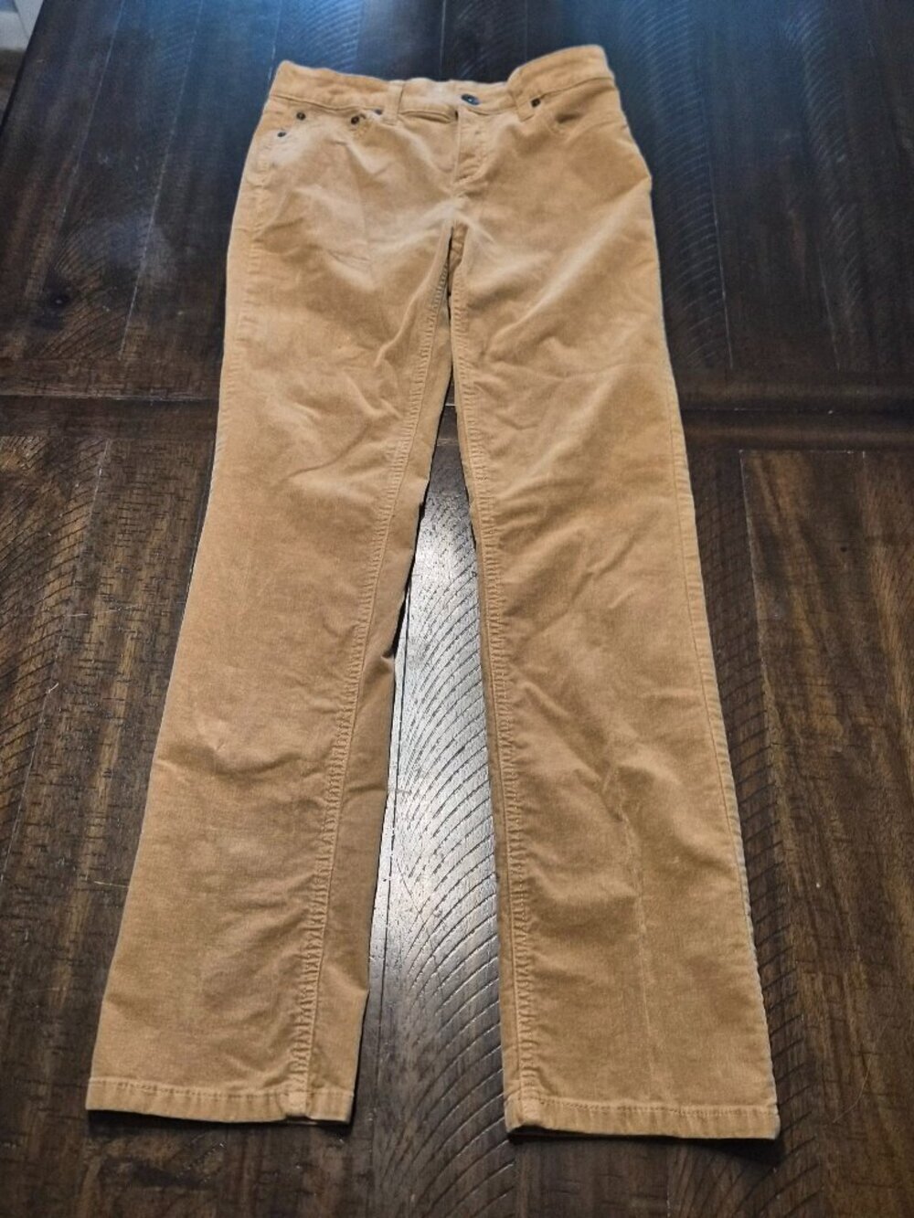 St Johns Bay Corduroy Pants Womens Size 4 Straight Leg Brown Stretch G276